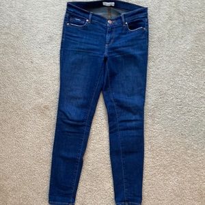 Loft 27/4 petite dark skinny jeans - lightly warn